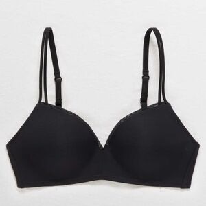 Aerie Real Happy Wireless Push Up Bra black 36B